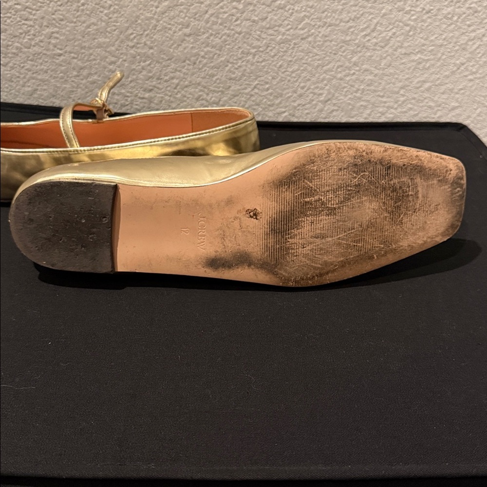 J. Crew Women's Anya Mary Jane flats in metallic - Picture 6 of 14